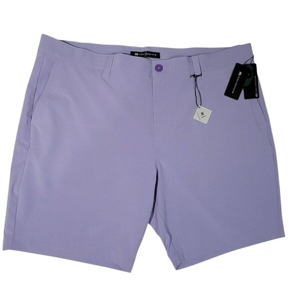 Travis Mathew Shorts Men Size 42 Performance Golf Tech Chino Lavender Preppy NEW - Picture 1 of 16